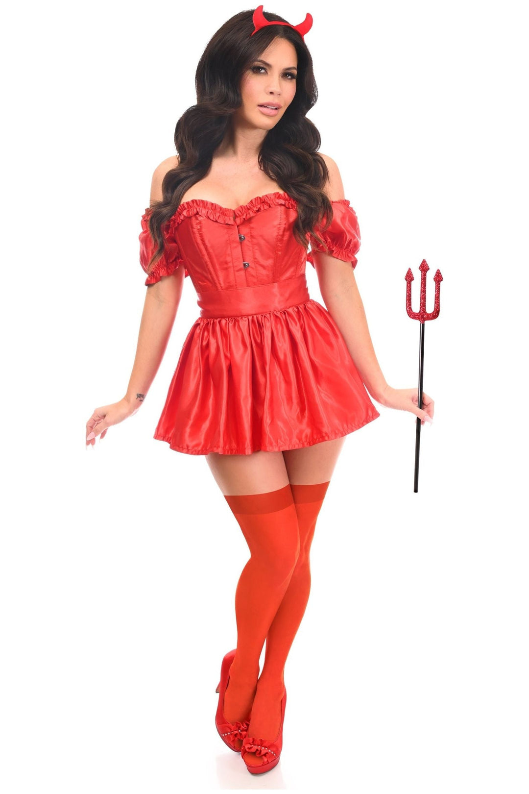 Top Drawer 4 PC Sexy Devil Corset Costume - Love it Curvy