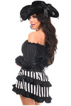 Top Drawer 4 PC Black/White Striped Premium Pirate Corset Costume - Love it Curvy