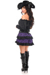 Top Drawer 4 PC Black/Purple Striped Premium Pirate Corset Costume - Love it Curvy