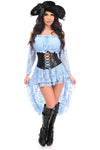 Top Drawer 4 PC Lt Blue Premium Pirate Corset Costume - Love it Curvy