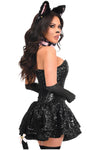 Top Drawer 5 PC Sequin Black/Pink Cat Corset Dress Costume - Love it Curvy