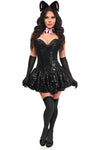Top Drawer 5 PC Sequin Black/Pink Cat Corset Dress Costume - Love it Curvy