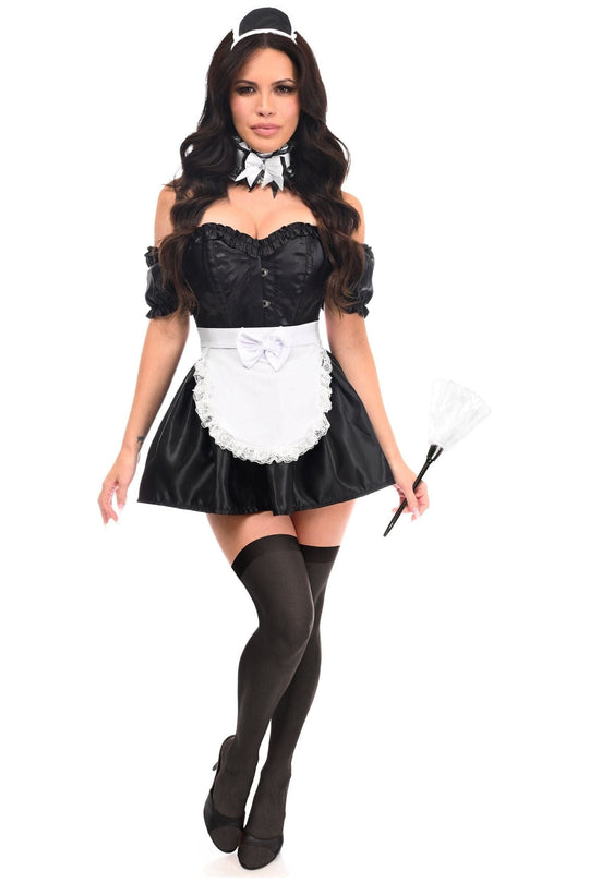Top Drawer 6 PC Frisky French Maid Corset Costume - Love it Curvy