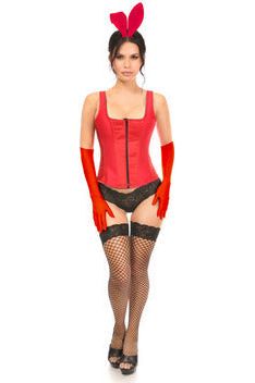 Top Drawer 4 PC Classic Red Bunny Corset Costume - Love it Curvy
