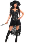Top Drawer 4 PC Black Lace Premium Pirate Corset Costume - Love it Curvy