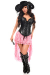 Top Drawer 4 PC Pink Lace Premium Pirate Corset Costume - Love it Curvy
