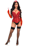 Top Drawer 4 PC Premium Sequin Nurse Corset Costume - Love it Curvy
