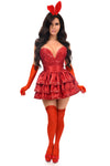 Top Drawer 5 PC Red Sequin Bunny Corset Costume - Love it Curvy