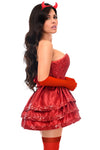 Top Drawer 5 PC Red Sequin Devil Corset Costume - Love it Curvy