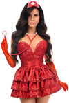 Top Drawer 5 PC Red Sequin Nurse Corset Costume - Love it Curvy