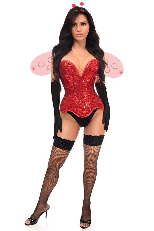 Top Drawer 4 PC Sequin Ladybug Corset Costume - Love it Curvy