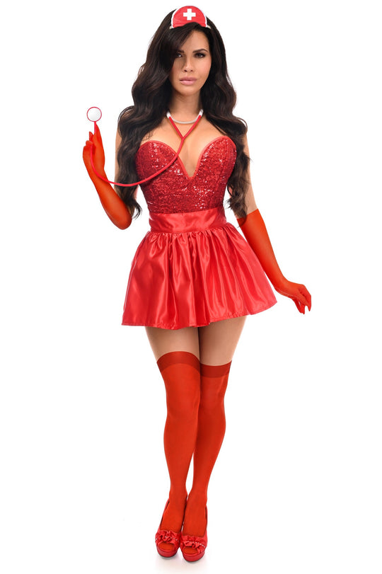 Top Drawer 5 PC Premium Nurse Corset Costume - Love it Curvy