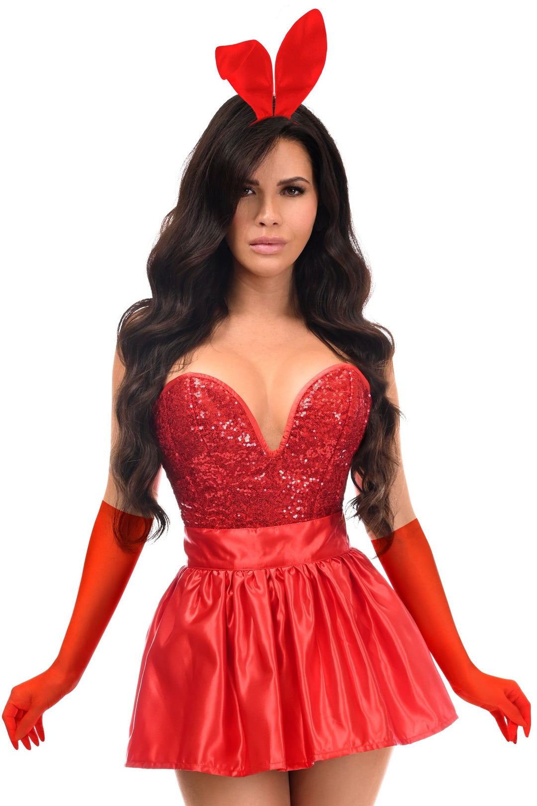 Top Drawer 5 PC Premium Red Bunny Corset Costume - Love it Curvy