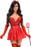 Top Drawer 5 PC Premium Devil Corset Costume - Love it Curvy