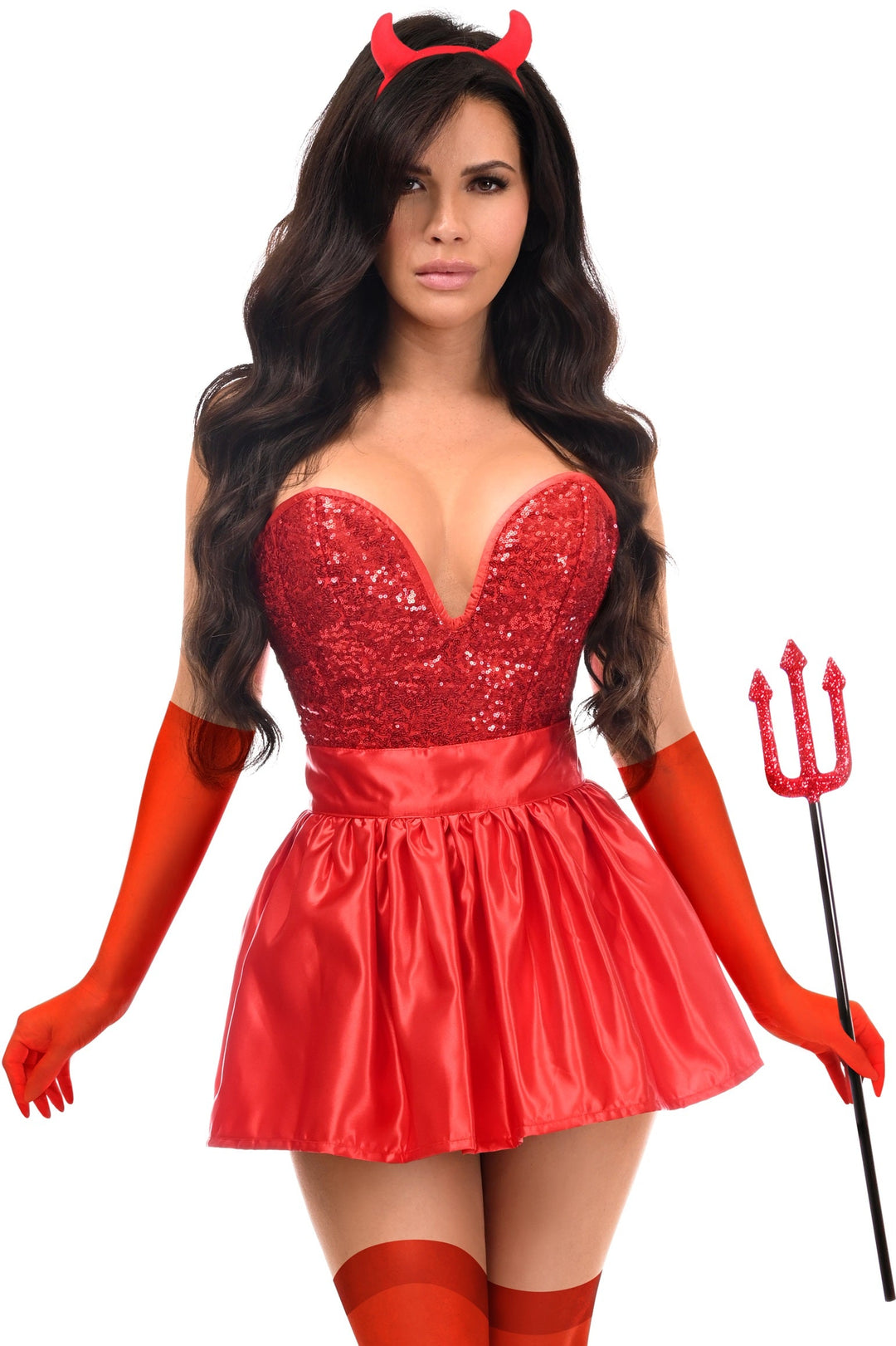 Top Drawer 5 PC Premium Devil Corset Costume - Love it Curvy