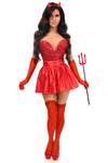 Top Drawer 5 PC Premium Devil Corset Costume - Love it Curvy