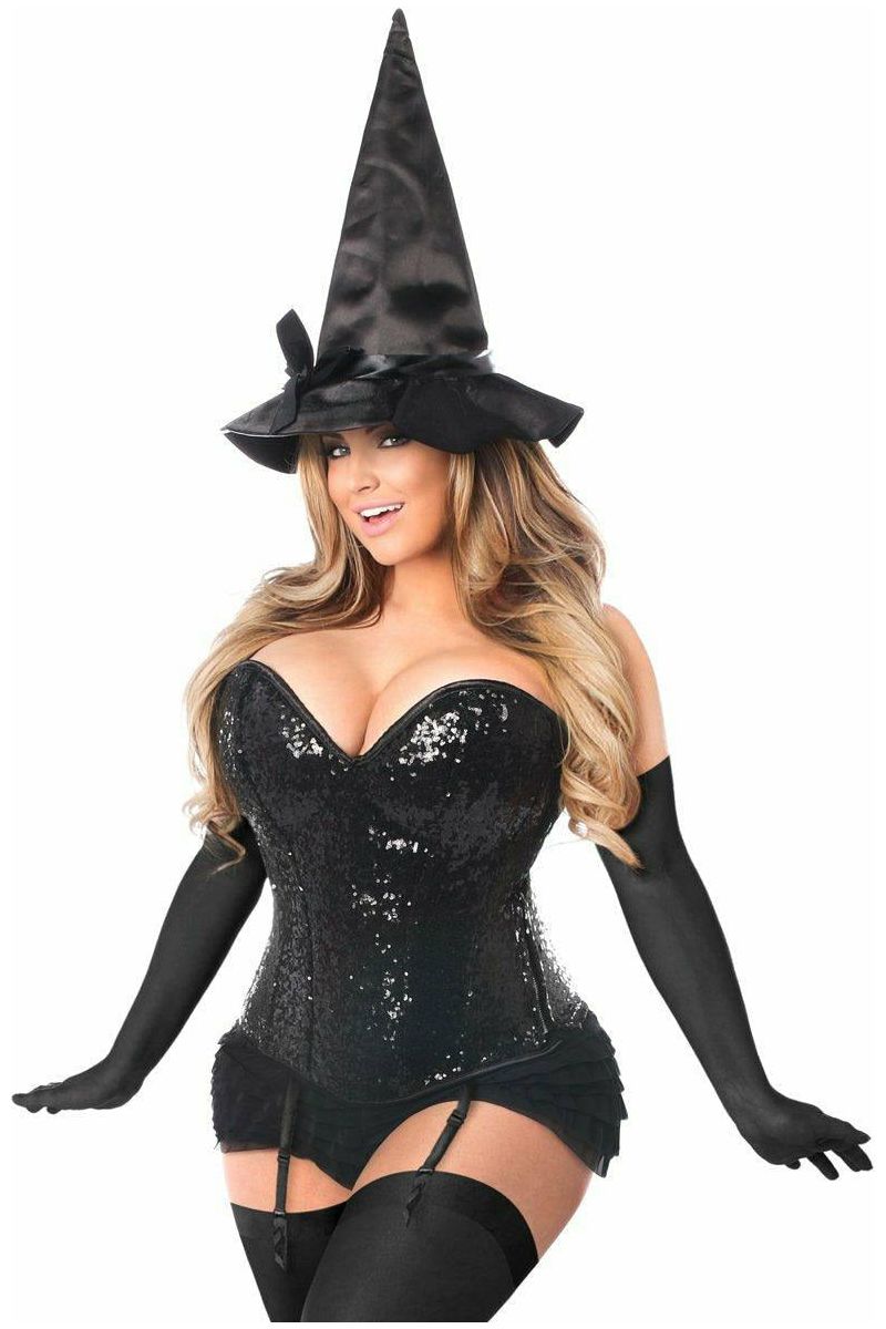 Top Drawer 4 PC Sequin Witch Corset Costume - Love it Curvy