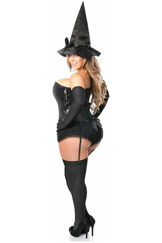 Top Drawer 4 PC Sequin Witch Corset Costume - Love it Curvy