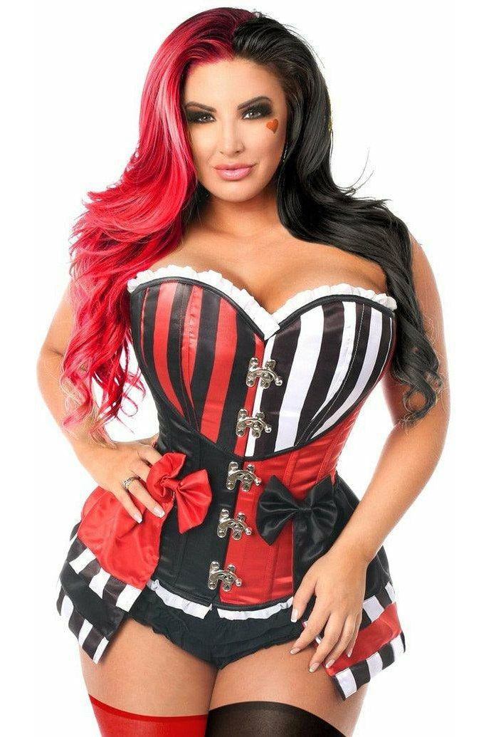 Top Drawer 3 PC Jokester Villian Corset Costume - Love it Curvy