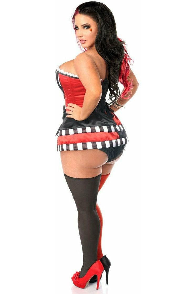 Top Drawer 3 PC Jokester Villian Corset Costume - Love it Curvy