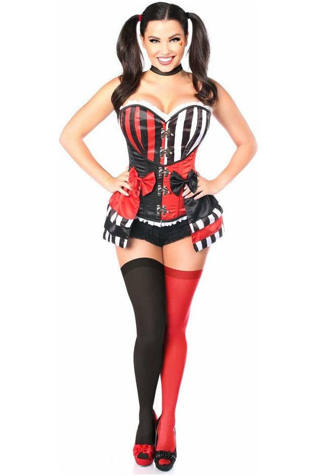 Top Drawer 3 PC Jokester Villian Corset Costume - Love it Curvy