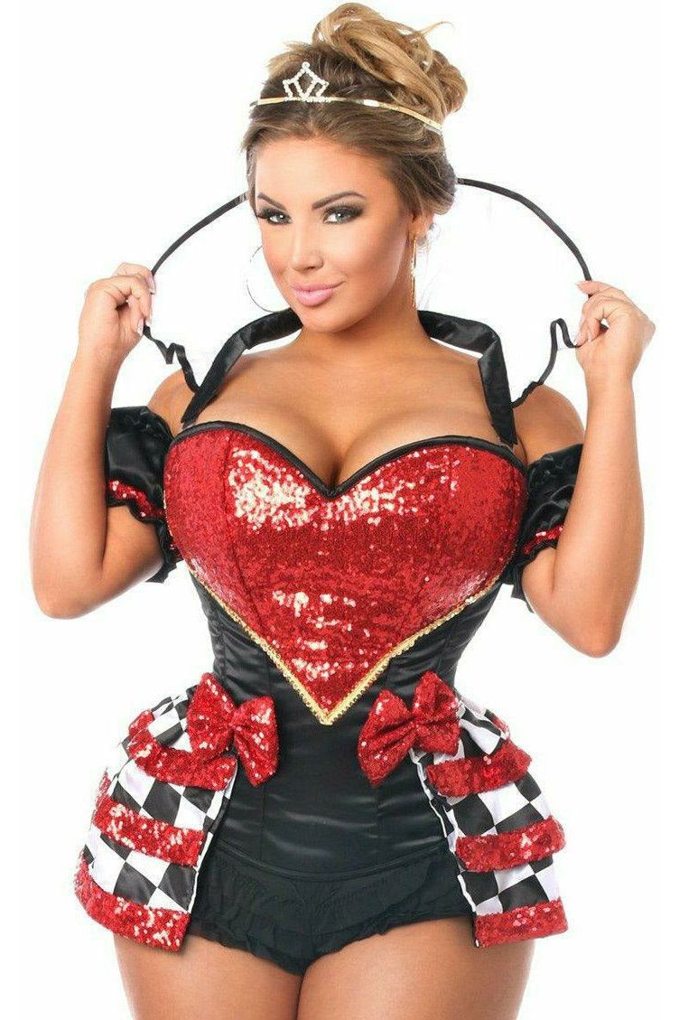Top Drawer 6 PC Royal Red Queen Corset Costume - Love it Curvy