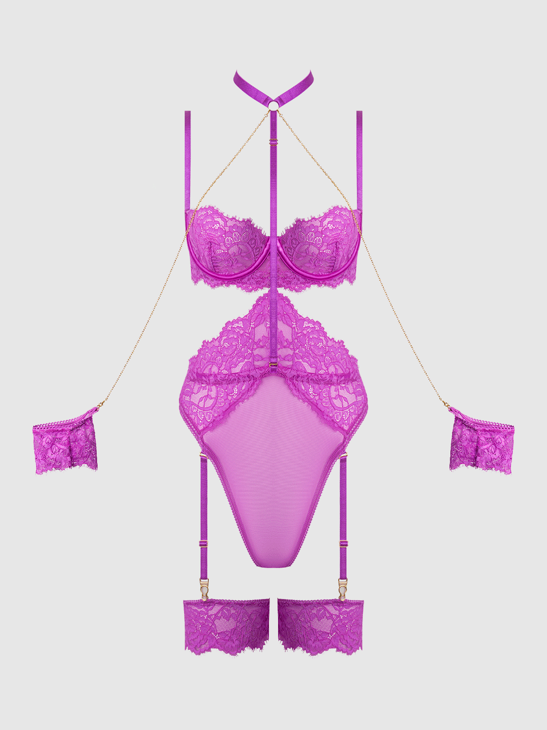 Reanna Lace &amp; Chain Handcuff Teddy from Love It Curvy
