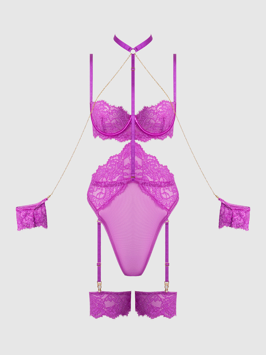 Reanna Lace & Chain Handcuff Teddy from Love It Curvy