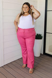 Tanya Control Top Faux Leather Pants in Hot Pink