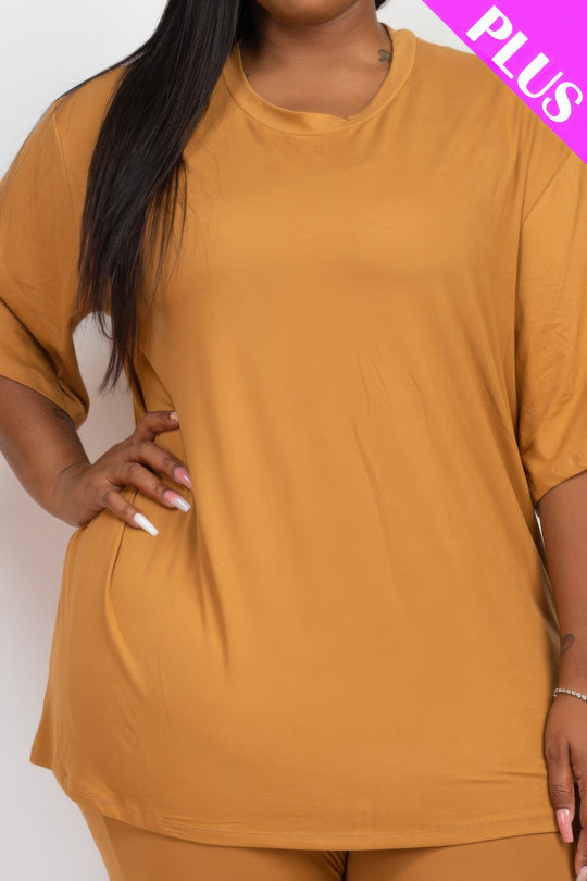 Plus Size Oversized T-shirt & Leggings Set - Love it Curvy