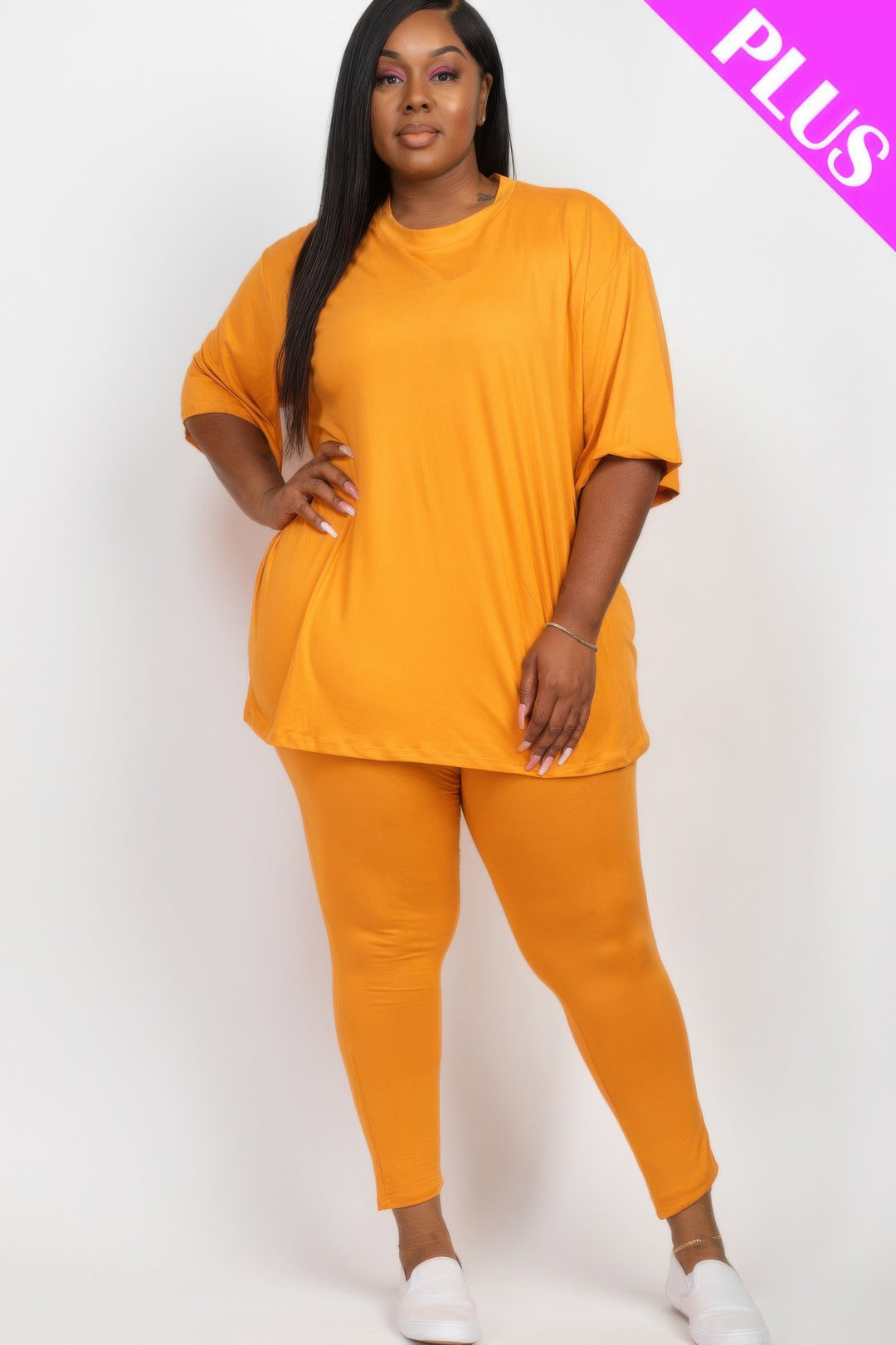 Plus Size Oversized T-shirt & Leggings Set - Love it Curvy