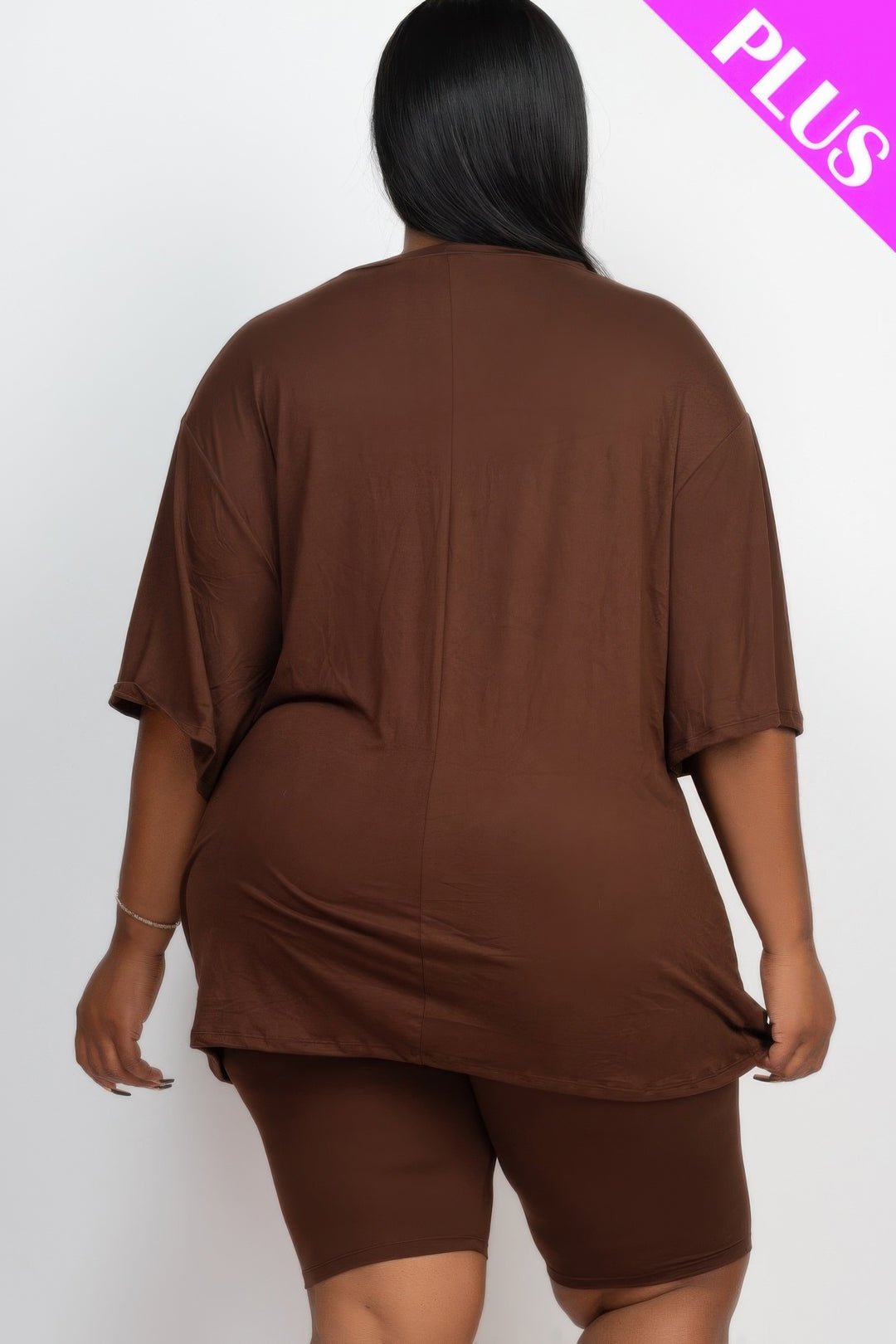 Plus Size Loose Fit Top & Biker Shorts Set - Love it Curvy