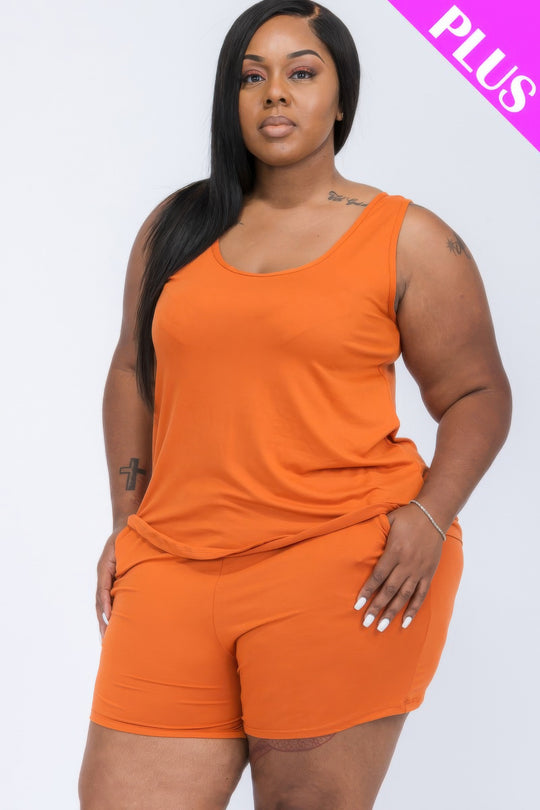 Plus Comfy Tank Top & Shorts Set - Love it Curvy