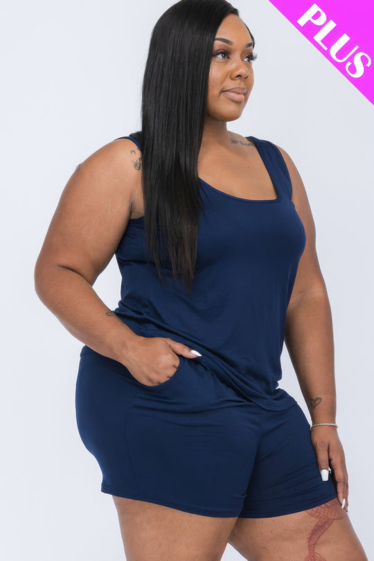 Plus Comfy Tank Top & Shorts Set - Love it Curvy