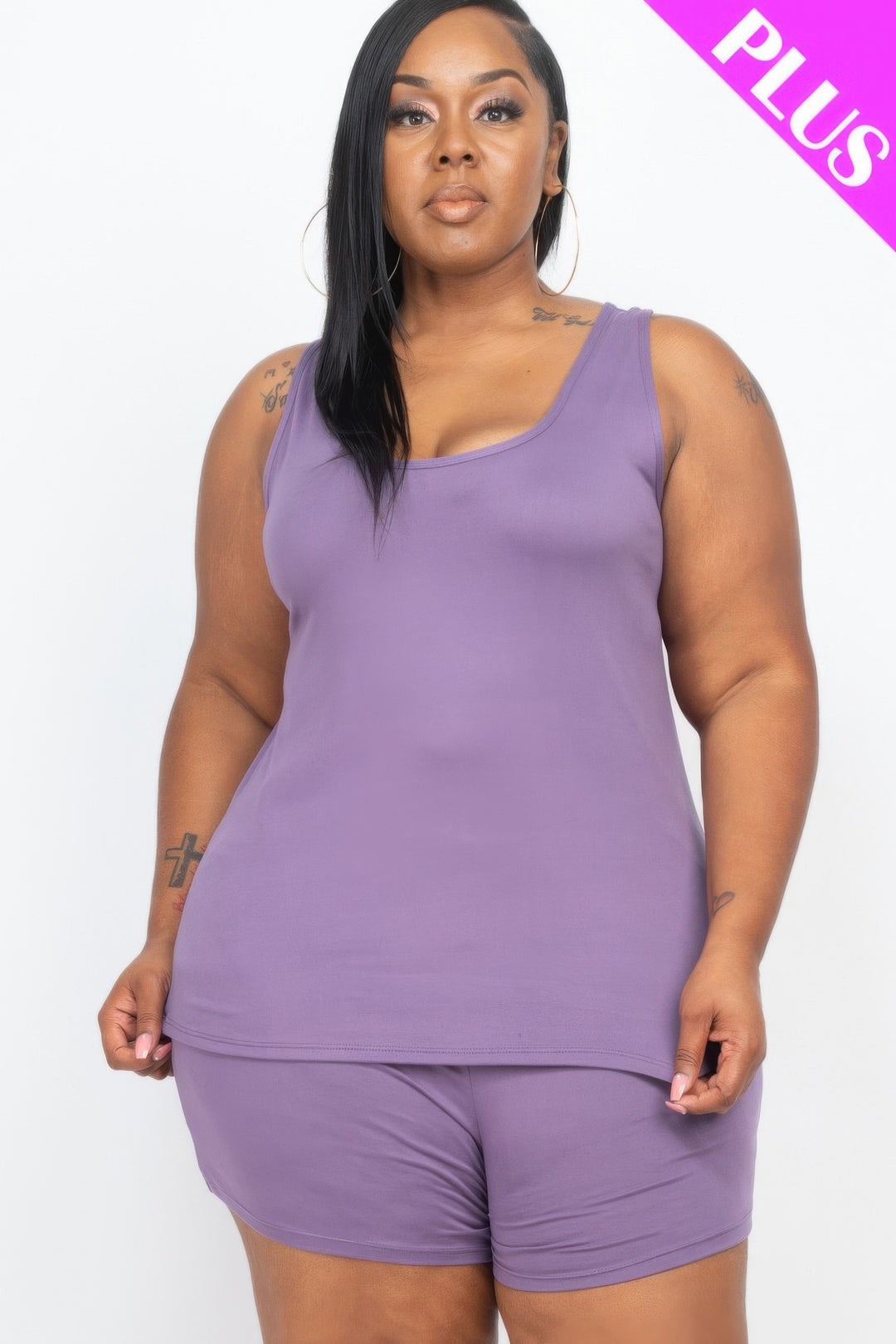 Plus Comfy Tank Top & Shorts Set - Love it Curvy