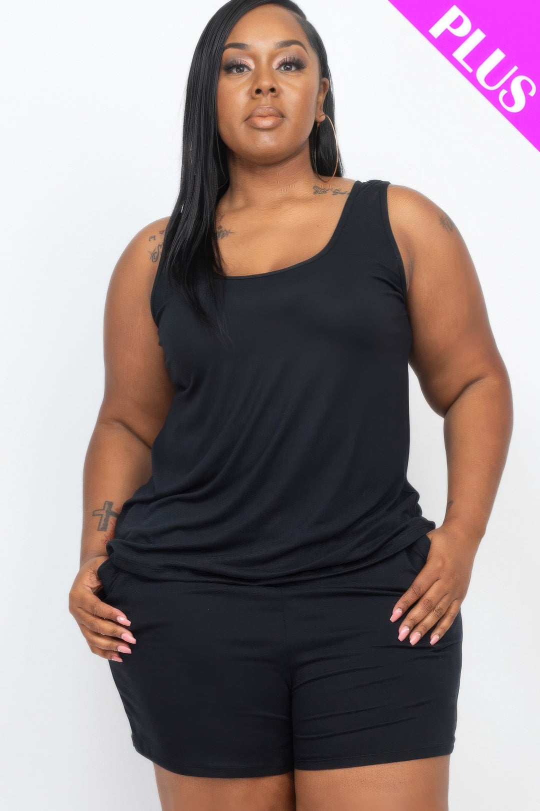 Plus Comfy Tank Top & Shorts Set - Love it Curvy