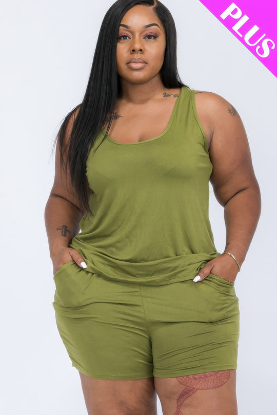 Plus Comfy Tank Top & Shorts Set - Love it Curvy