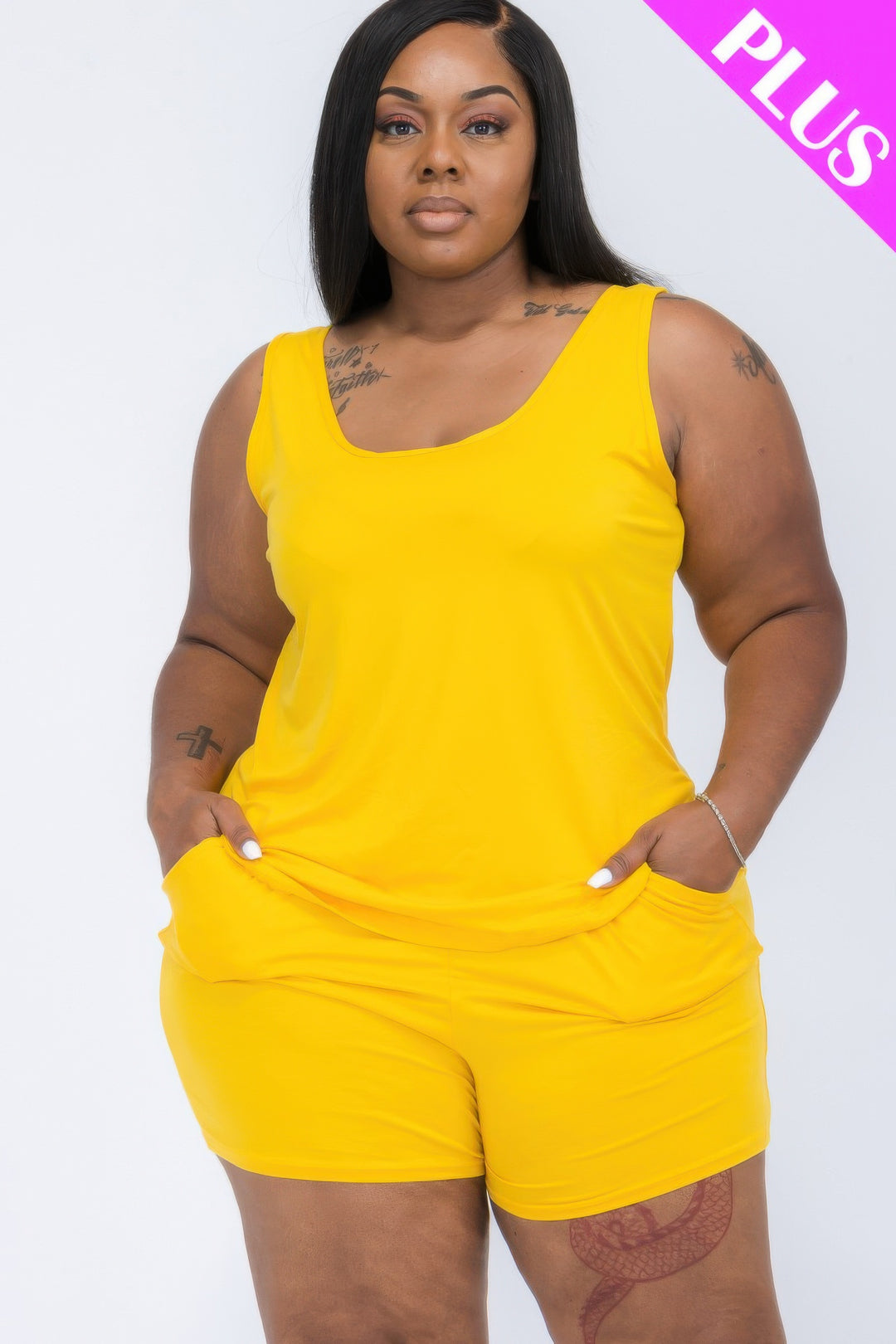 Plus Comfy Tank Top & Shorts Set - Love it Curvy
