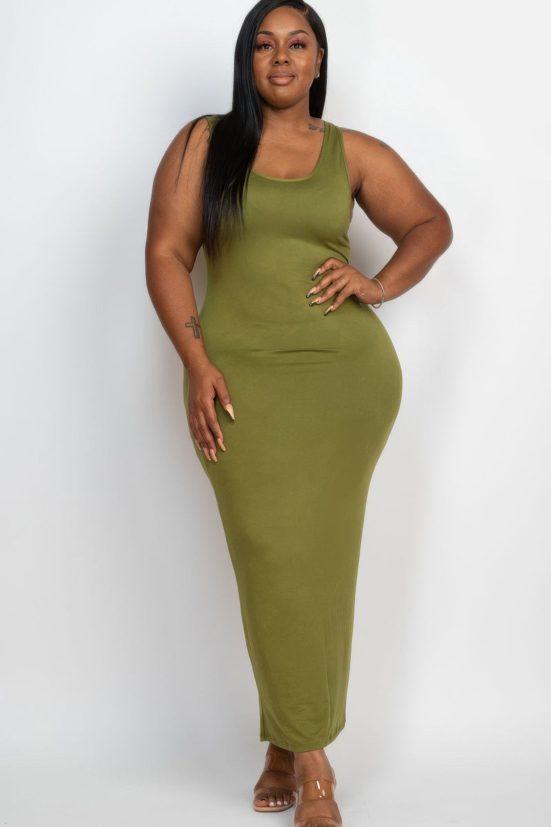 Plus Size Solid Basic Maxi Dress - Love it Curvy