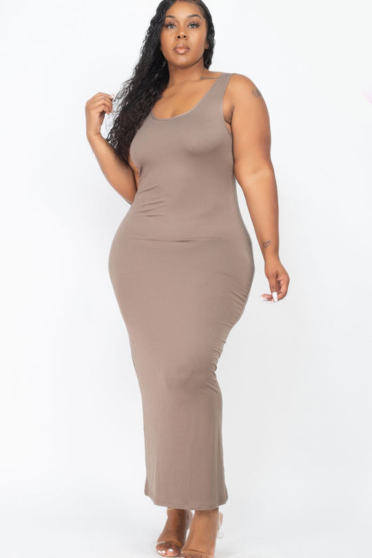 Plus Size Solid Basic Maxi Dress - Love it Curvy