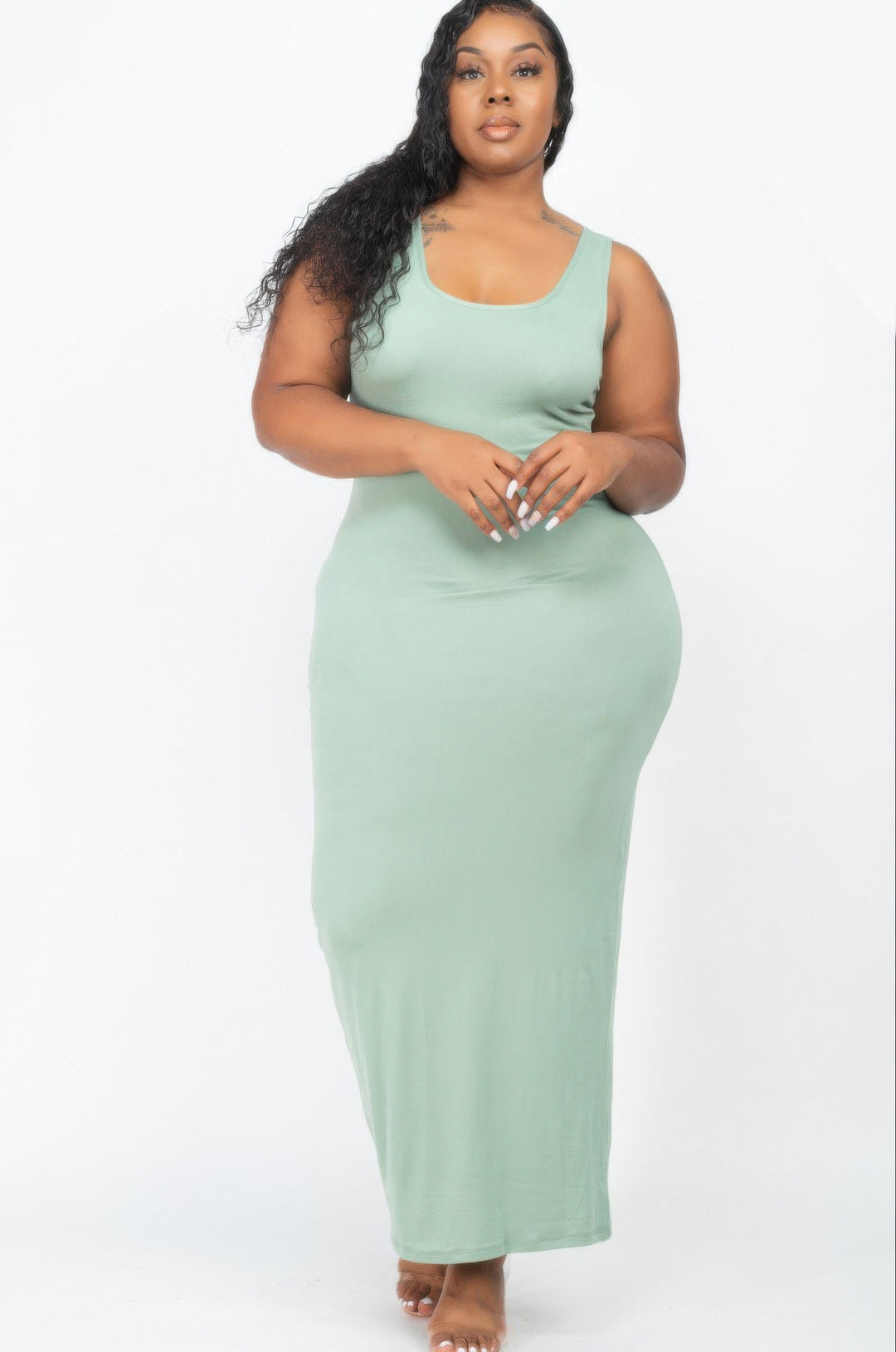 Plus Size Solid Basic Maxi Dress - Love it Curvy