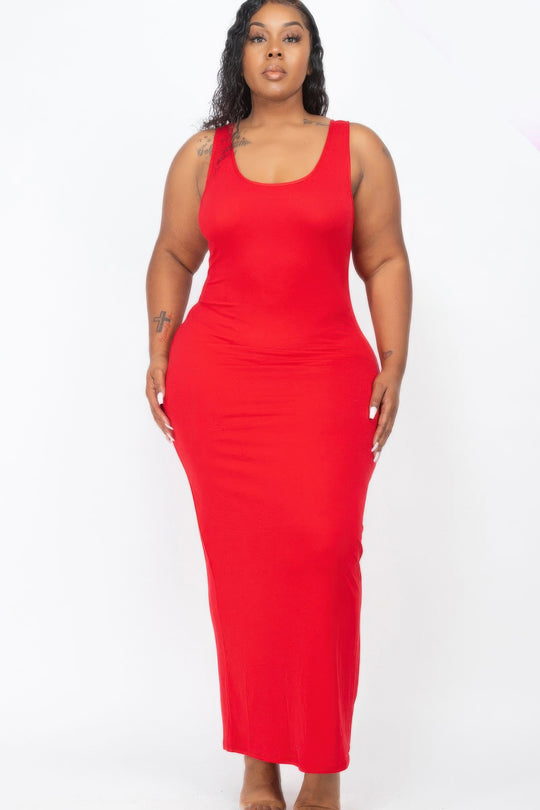 Plus Size Solid Basic Maxi Dress - Love it Curvy