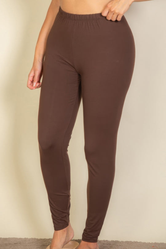 Plus Size Basic Solid Leggings - Love it Curvy