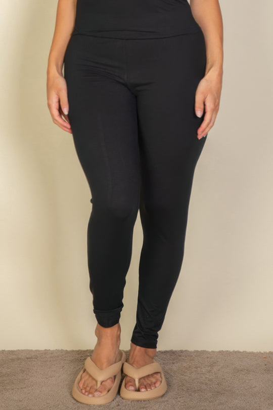 Plus Size Basic Solid Leggings - Love it Curvy