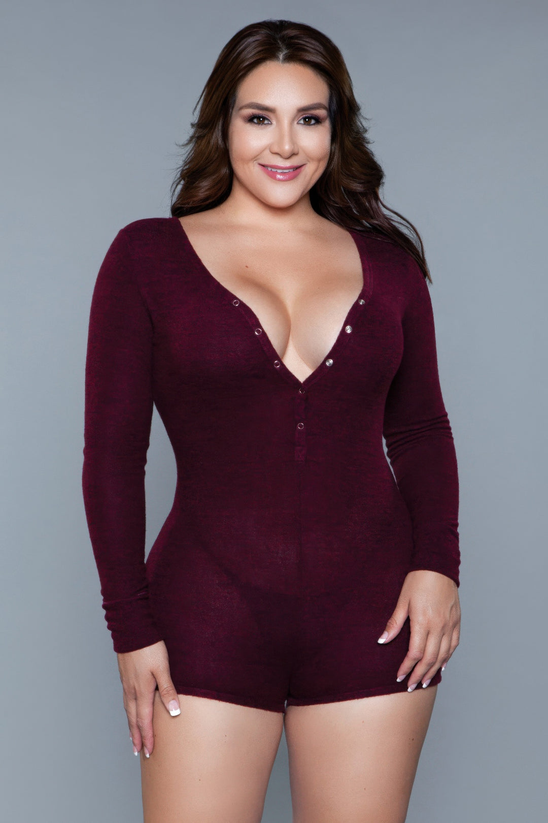 Nala Romper Burgundy - Love it Curvy