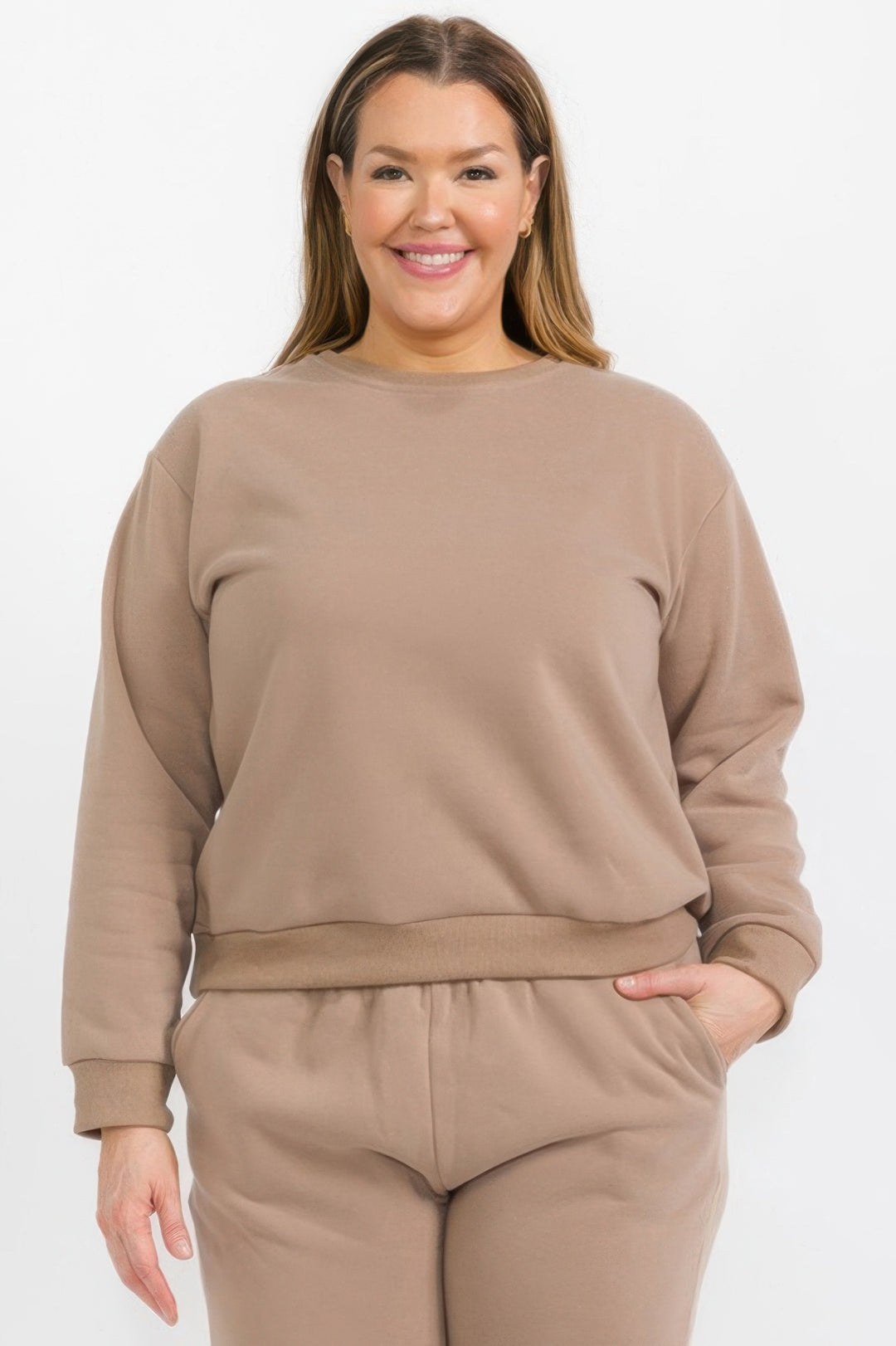 Plus Size Classic Poly Fleece Crewneck Pullover - Love it Curvy