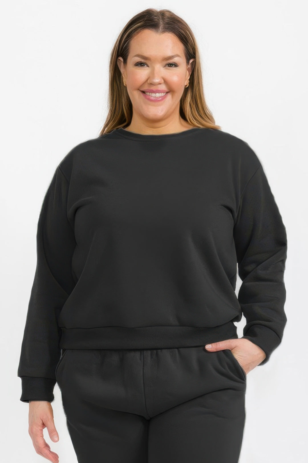 Plus Size Classic Poly Fleece Crewneck Pullover - Love it Curvy