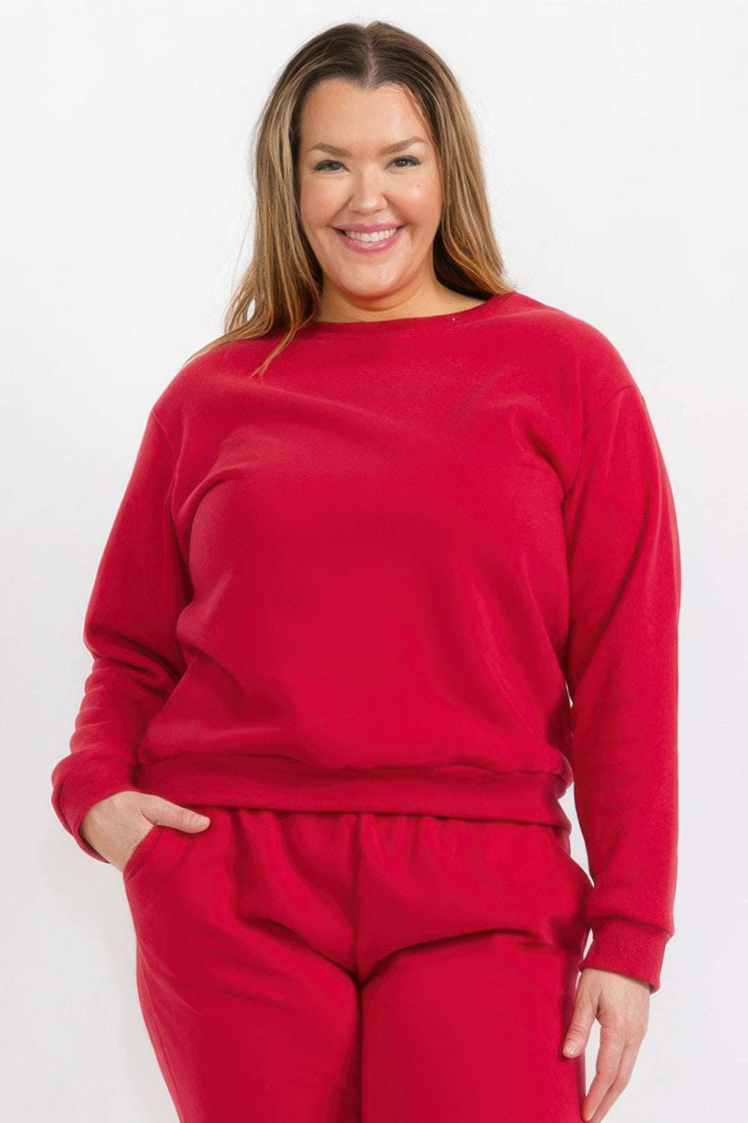 Plus Size Classic Poly Fleece Crewneck Pullover - Love it Curvy