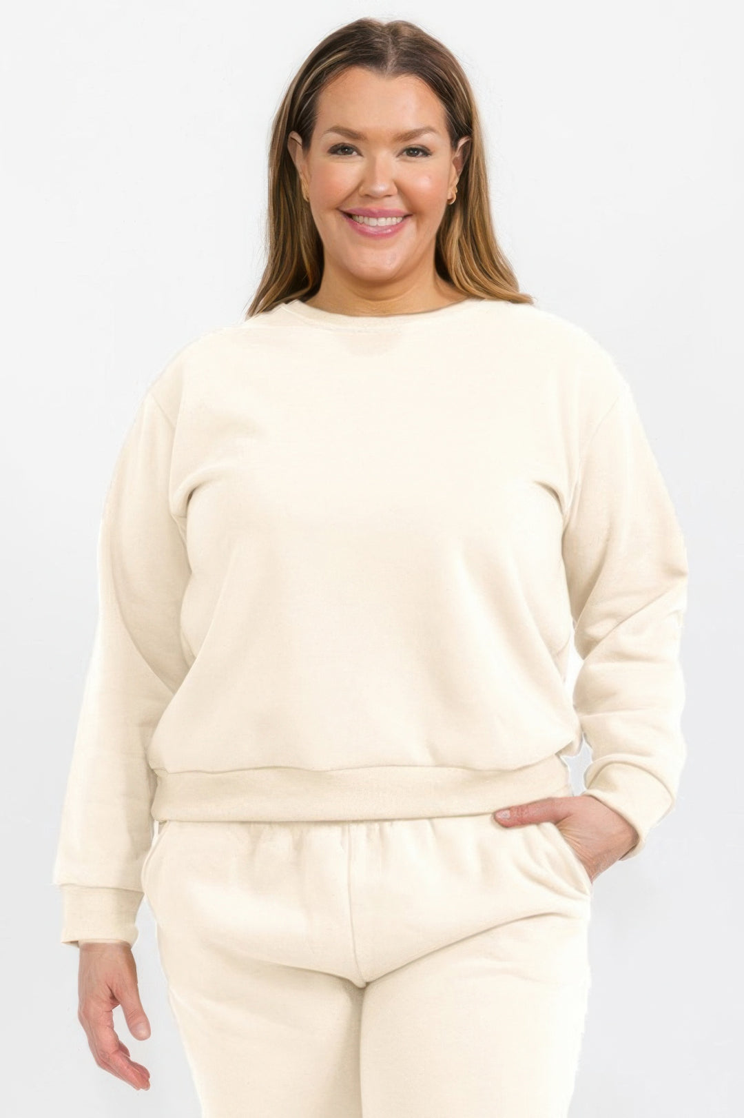 Plus Size Classic Poly Fleece Crewneck Pullover - Love it Curvy