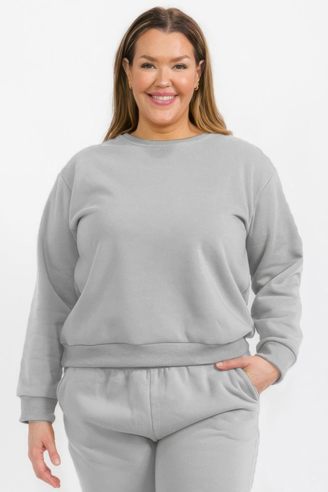 Plus Size Classic Poly Fleece Crewneck Pullover - Love it Curvy
